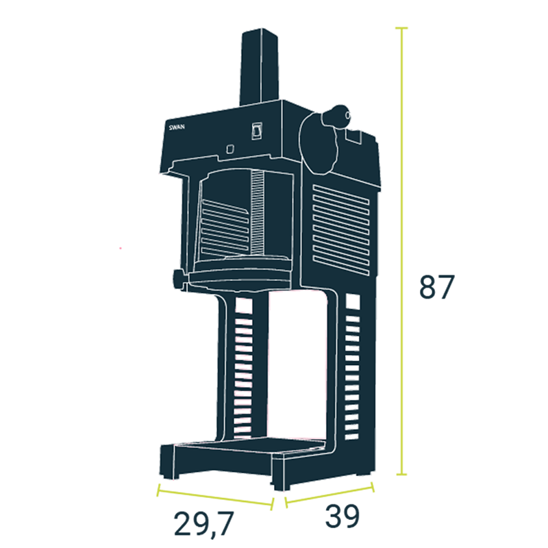 Esquema de la máquina kakigori IKENAGA SI-150C